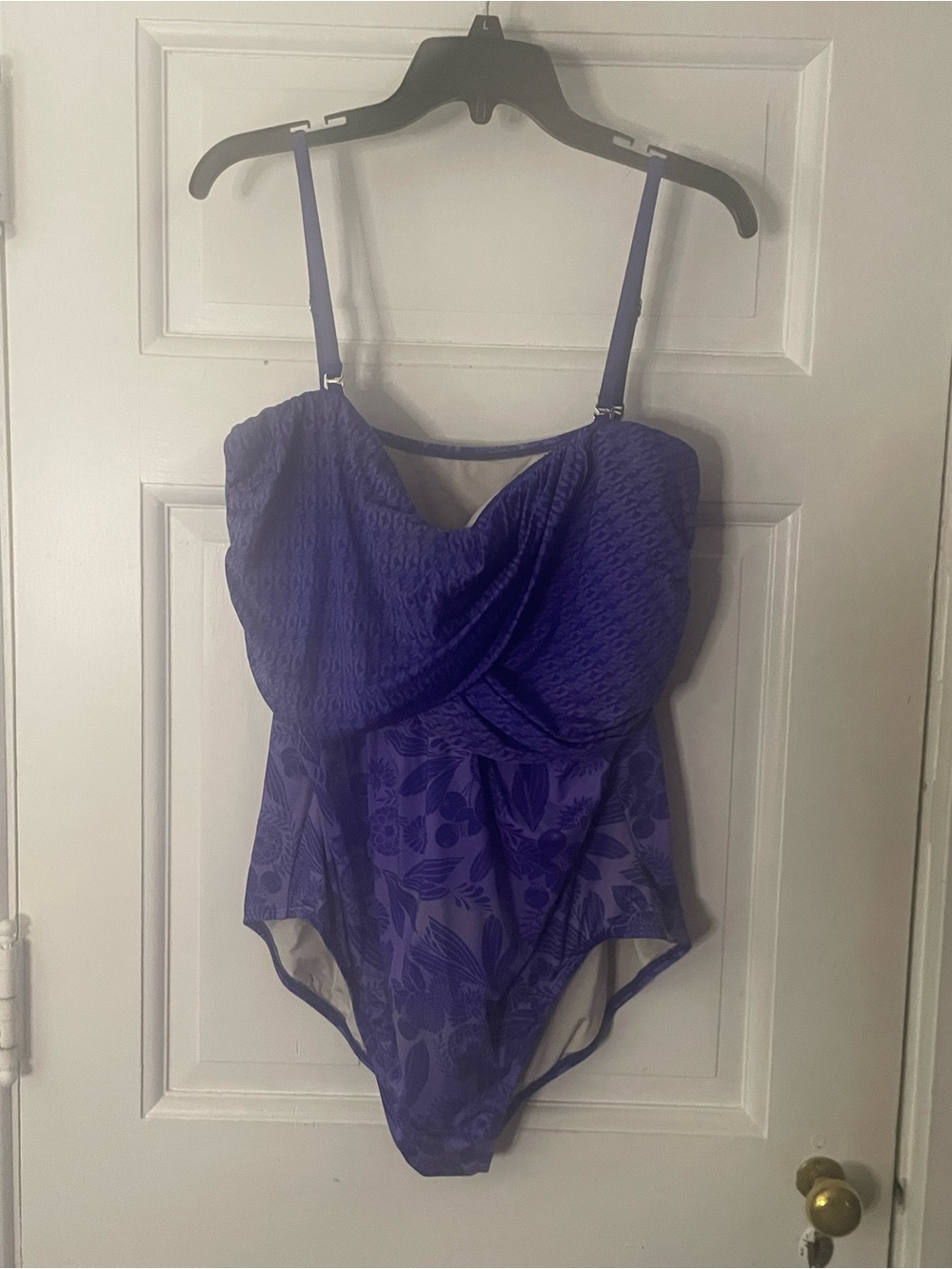 Coldwater Creek Purple Floral One-Piece Swimsuit
